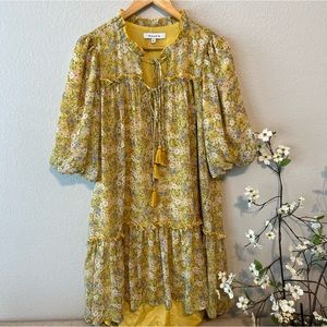 moodie | Dresses | Moodie Yellow Floral Flowy Dress S | Poshmark